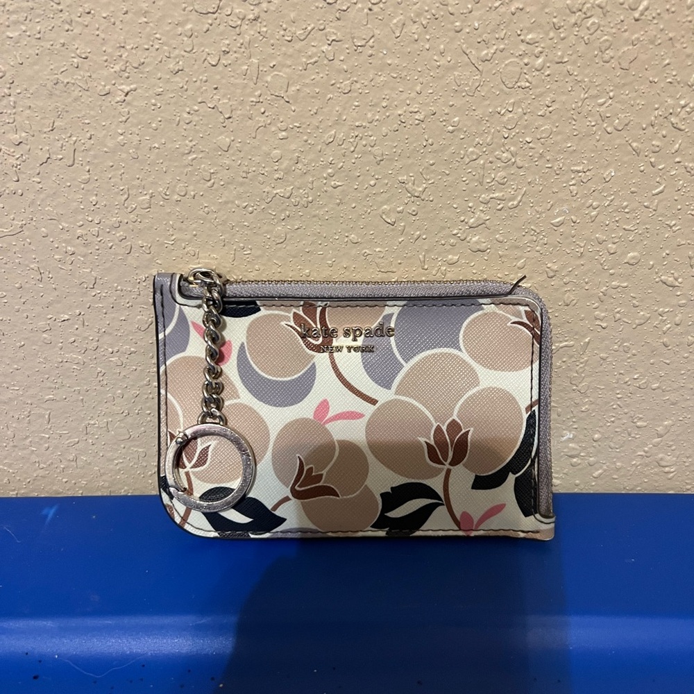 Kate Spade Floral Wristlet - Gray, Cream, and Pink